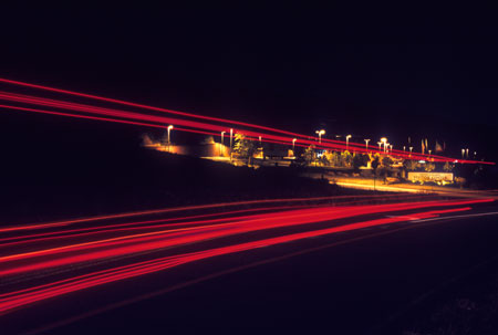 Tail Lights Passing by Garden of the Gods